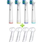 24sat Oral-B Diş Fırçası Yedek Başlığı Cross Action 4'Lü + 4 Adet Koruyucu Kapak