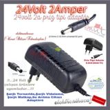 24V 2A Adaptör - 5.5*2.5MM-2.1mm Plastik Kasa Priz Tipi Adaptör 24 volt adaptör 2 amper priz tipi