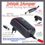 24V 2A Adaptör - 5.5X2.1mm-2.5Mm Plastik Kasa Priz Tipi Adaptör - 24V 2A Adaptör Standart Uç 5.5X2.5mm Plastik Kasa Priz Tipi Adaptör 24 Volt Adaptör 2 Amper