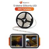 24V Dış Mekan M/60 2835 Turuncu Led Şerit – 5 Metre, Kesilebilir Ve Eklenebilir