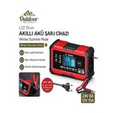 24V/8A 12V/15A Akıllı Akü Şarj Ve Onarım Cihazı Yaz Kış Modlu Lcd Ekranlı Start Stop
