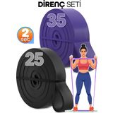 25 + 35 Kg 2'Li Set Barfiks Lastiği Gym Resistance Band Antrenman Kas Geliştirme Bandı