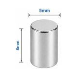 25 Adet - 5x8mm Neodyum Mıknatıs Neodim Magnet Yuvarlak