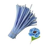 25 Adet Açık Mavi Şönil ,çiçek Yapımına Uygun Tüylü Tel, 30 cm 6 mm - Çok Renkli