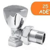 25 Adet Eca Rv3 1/2 Köşe Radyatör Valfi Krom Kaplamalı Petek Havlupan Vanası 602120749