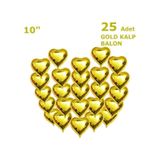 25 Adet Gold Kalp Folyo Balon 10 Inç