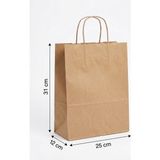 25 Adet* Kağıt Saplı Karton Çanta 15 Adet 25X12X31