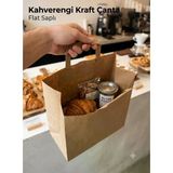 25 Adet Kahverengi Kraft Kağıt Çanta 28X16x29 Cm Flat Saplı