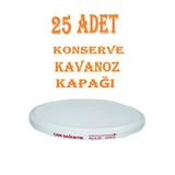 25 Adet Konserve Kapağı Beyaz 82 Mm Silikonlu - Konserve Kavanoz Kapağı Orijinal Kapak Sbk Metal Bey