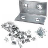25 Adet Metal L Köşebent 40X20X20 mm Vida Setli Mobilya Dolap Raf Bağlantı Sabitleme Aparatı - Çok Renkli - Standart