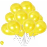 25 Adet Metalik Sedefli Sarı Balon, Helyumla Uçan-Dogum Günü-Parti-Kaliteli Balon