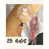 25 Adet Nazar Boncuklu Marteniçka Bileklik – Bahar Ve Şans Dilek İpi (Kırmızı Beyaz)