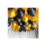 25 Adet Parti Balonu - Gold -Pastel Siyah Metalik Balon