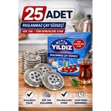 25 Adet Paslanmaz Çelik Çaydanlık Demlik Süzgeci Sök Tak Çay Süzgeci Tüm Demliklere Uyumlu � - Renkli