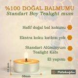 25 Adet Standart Tealight Mumları, 4+ Saat Yanma Süresi, Kaliteli Fitil, Türk Malı, Küçük Ve Şık Mini Mumlar, Düğün Ve Doğum Günü Dekor
