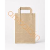 25 Adet18 × 8 × 24 cm Dıştan Kağıt Saplı Kraft Çanta – Küçük Boy Kağıt Poşet