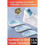 2,5 cm Boy Uzatıcı Tabanlık Gizli Topuk Yükseltici Ortopedik Rahat Konforlu Uzatan Unisex Eva Köpük