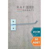 25 cm Duvar Kancası 50 Adet Duvar ve Suntaya Monte Askı Vidalı Kanca Raf Kancası Raf Askısı Aksesuar Tel