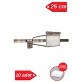 25 cm Galvaniz Etiketli Kanallı Pano Kancası Raf Askısı - 10 adet