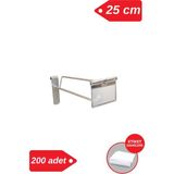 25 cm Galvaniz Etiketli Tel Pano Kancası Raf Askısı - 200 adet