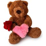 25 cm Güllü Kalpli Ayıcık Peluş Oyuncak - STANDART