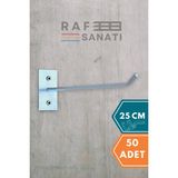 25 cm Tel Pano Kancası - Askı Kanca Raf Askısı Raf Aksesuar Tel Askı Çorap Kancası - 50 Adet