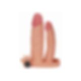 2,5 cm Uzatmalı Çiftli İçi Boş Titreşimli 18 cm Çatal Dildo Penis Kılıfı