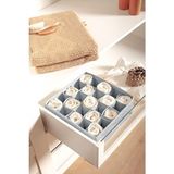 25 Gözlü Çekmece Içi Dolap Çorap / Iç Çamaşırı Katlanabilir Düzenleyici Organizer Kutu 28X28X12 cm - Gri