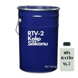 25 kg Yarı Şeffaf Rtv-2 Kalıp Silikonu 5 Shore