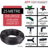 25 Metre 16MM Deliksiz Damlama Sulama Borusu Hortumu Seti | Su Tasarruflu Bahçe Sulama Sistemi