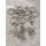 25 mm Anahtarlık Halkası ve 8 mm Montaj Halkası - 50'şer Adet (Toplam 100 Parça) - Gümüş Renk Metal Takı ve Anahtarlık Yapımı İçin Uygun