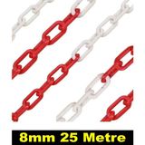 25 mt Plastik Zincir 8 mm Kırmızı Beyaz Yağmur Oluk Zinciri - Seçenek 1