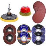 25 Parça Spiral Taşlama Cırt Zımpara Inox Metal Kesici Flap Disk - Gri
