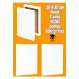 25 X 35 cm tuval 2 adet %100 pamuk 280 gr bez