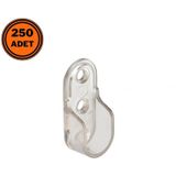 250 Adet Metali Oval Dolap Askı Borusu Flanşı Şeffaf