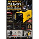 250 Amper Gazsız Gazaltı Kaynak Makinası Mıg/Mma İnverter Kaynak Makinesi 220V Yerli Üretim 1 Kg 0.8