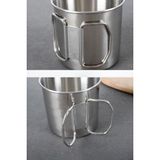 250 ml Kapasiteli Katlanır Kulp Kahve Bardağı, Kamp Için Pratik - 00-Siyah - Beyaz