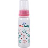 250 ml Pembe Biberon, Güvenli ve Şık Tasarım - Ahşap - Bej