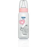 250 ml Pembe Pp Biberon, Güvenli ve Şık Tasarım - Ahşap - Bej