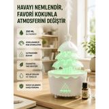 250 ml Şans Ağacı Hava Nemlendirici Çok Renkli Işıklı Aroma Cihazı Nemere - 1