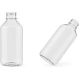250 ml Şeffaf Boş Pet Şişe – Gülsuyu Vb Ürünler Için, Dayanıklı ve Hafif Plastik Şişe (Kapakları Pembe) - 250 Adet