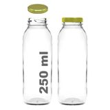 250 ml Şeffaf Hale Cam Şişe, Altın Metal Kapaklı, Meyve Suyu ve İçecekler için, 250 cc, Yerli Üretim, 35 Adet