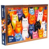 250 Parça Puzzle: Renkli Kediler
