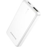2500MAH Powerbank iPhone ile Uyumlu Şarj Seviyesi LED Gösterli Kompak ve Hafif Minimalist Tasarım Güç Bankası BJ48 - Beyaz