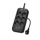 2500W Termal Koruma Çoklu Priz, 6 AC + 2 USB-A + 1 USB-C PD20W, Akıllı Akım Dengeleme, Çocuk Güvenlik Kapaklı, Isıya Dayanıklı Gövde, 2 Metre Kablo