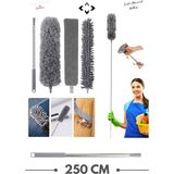 250CM Teleskopik Mikrofiber Toz Alma Aparatı ve Temizlik Seti - Antrasit - Seçenek 1