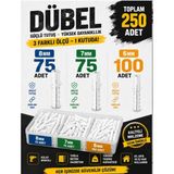 250PCS Dubel Seti 6m/7mm/8mm - 250 Adet