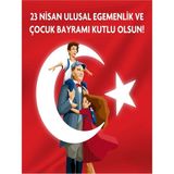 250X200CM Ekleme Dikişli Kumaş Okul Panoları, Etkinlik Fon,23 Nisan Panosu,23 Nisan Kutlu Olsun Afiş