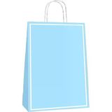 (25*12*31 Cm) Büküm Saplı Poşet (25 'Li) -Makaron Mavi-