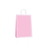 (25*12*31 Cm) Büküm Saplı Poşet (25 'Li) -Makaron Pembe-